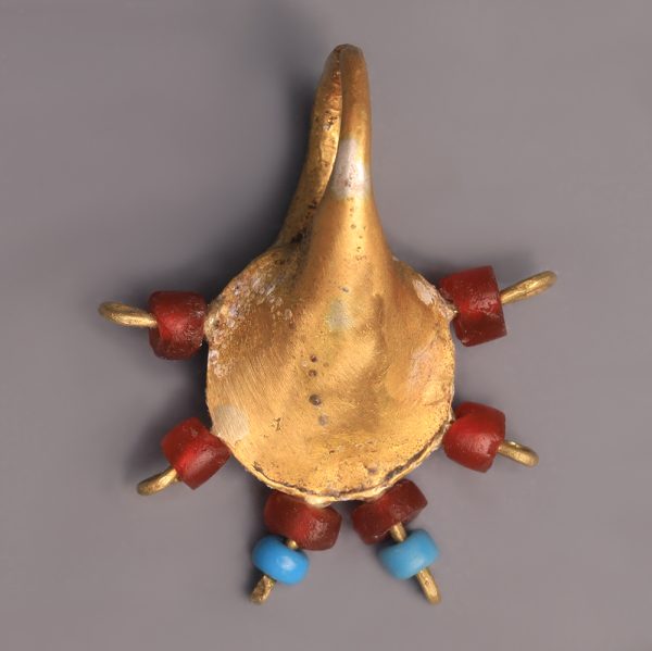 Western Asiatic Gold, Carnelian and Glass Pendant