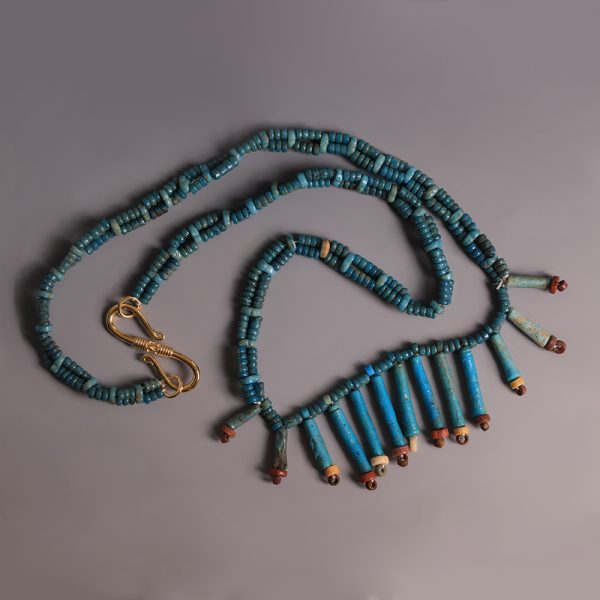 Ancient Egyptian Necklace with Faience Amarna Beads