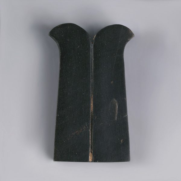 Ancient Egyptian Polished Obsidian Double Plumes Amulet