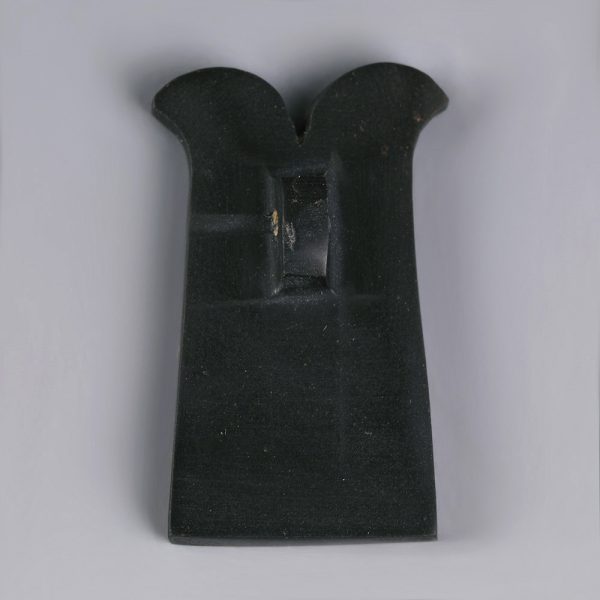 Ancient Egyptian Polished Obsidian Double Plumes Amulet