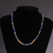 Ancient Roman Faceted Lapis Lazuli Necklace with Gold Beads