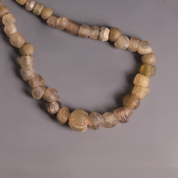 Ancient Roman Cream Glass Beaded Necklace
