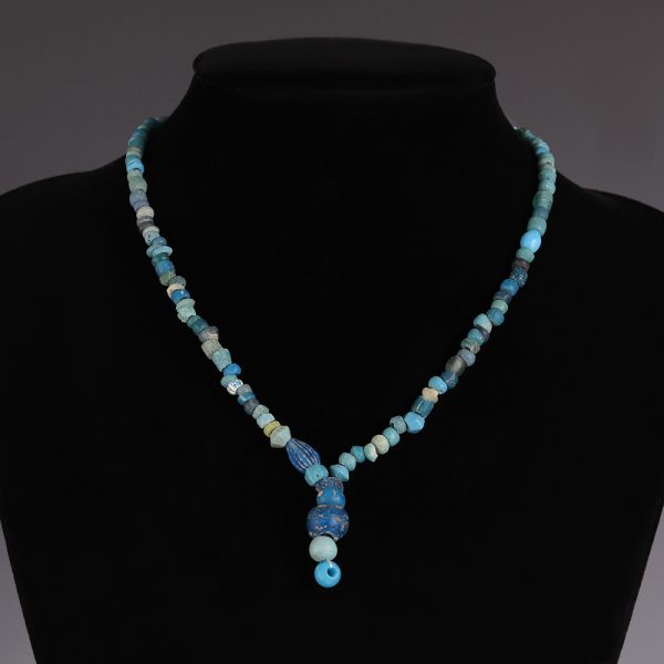 Ancient Roman Turquoise Glass Beaded Necklace