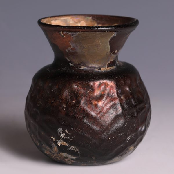 Byzantine Aubergine Glass Jar