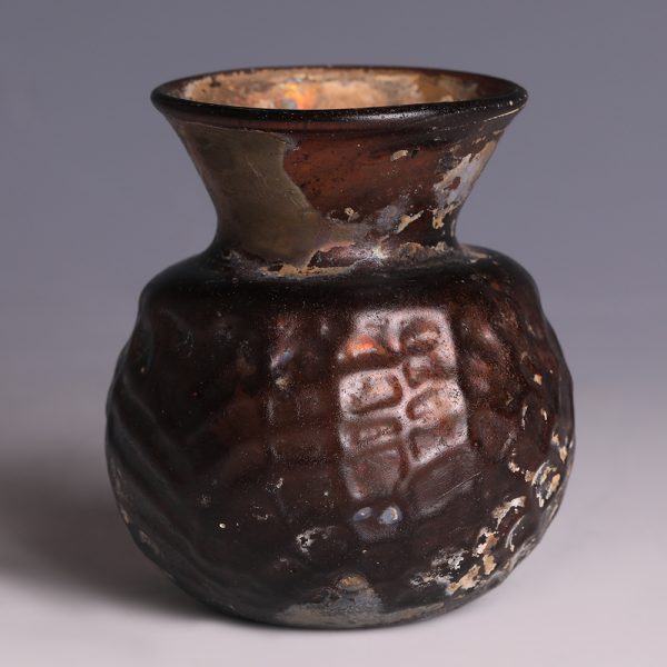 Byzantine Aubergine Glass Jar