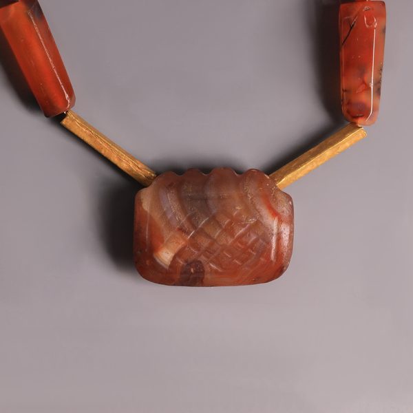 Near Eastern Carnelian and Gold Necklace