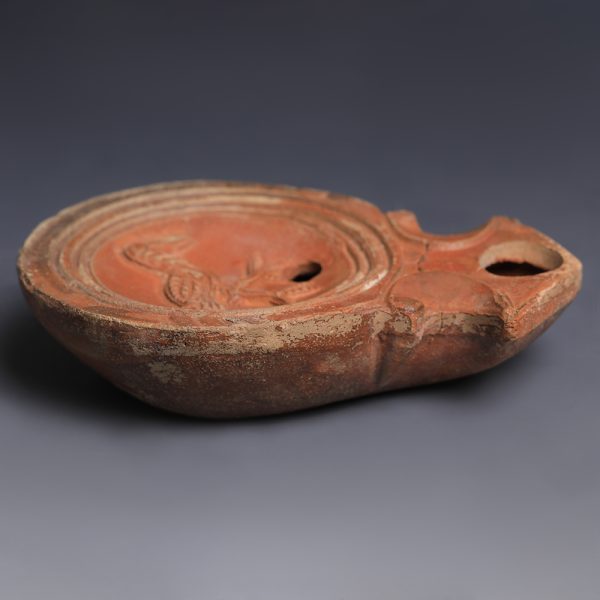Roman Oil Lamp with a Stork