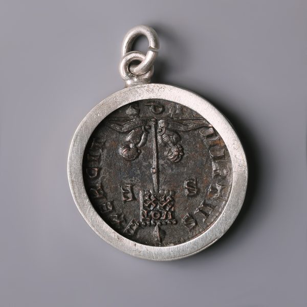 Roman Licinius I Ae Follis Pendant with Silver Frame