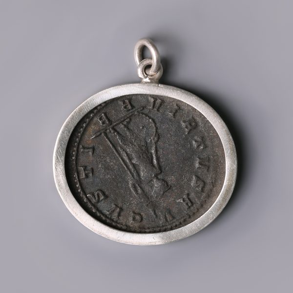 Roman Probus Ae Antoninianus Pendant with Silver Frame