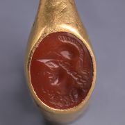 Ancient Roman Gold Ring with Mars Intaglio