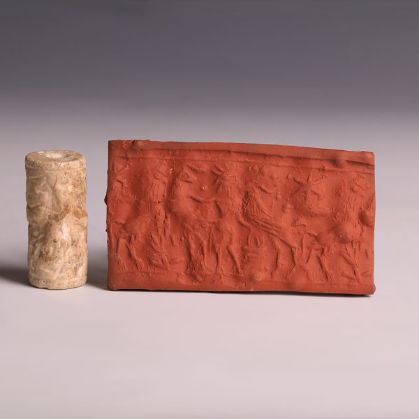 Sumerian Limestone Cylinder Seal