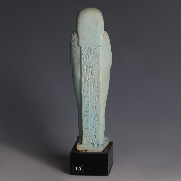 Ancient Egyptian Turquoise Faience Ushabti for Pa-di-pep