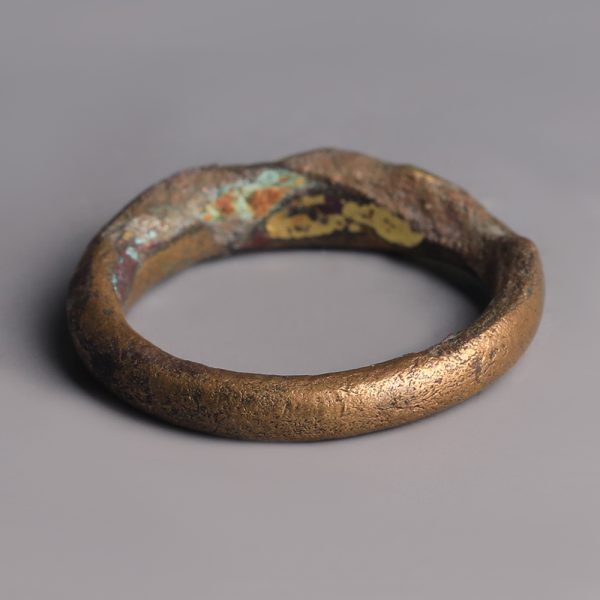 Byzantine Gilt Bronze Ring with Cross