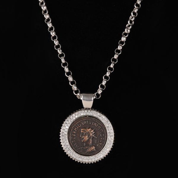 Roman Ae25 Coin of Philip II in a Crystal Pendant