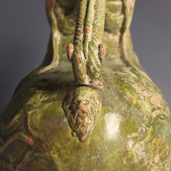 Roman Green Lead-Glazed Terracotta Askos