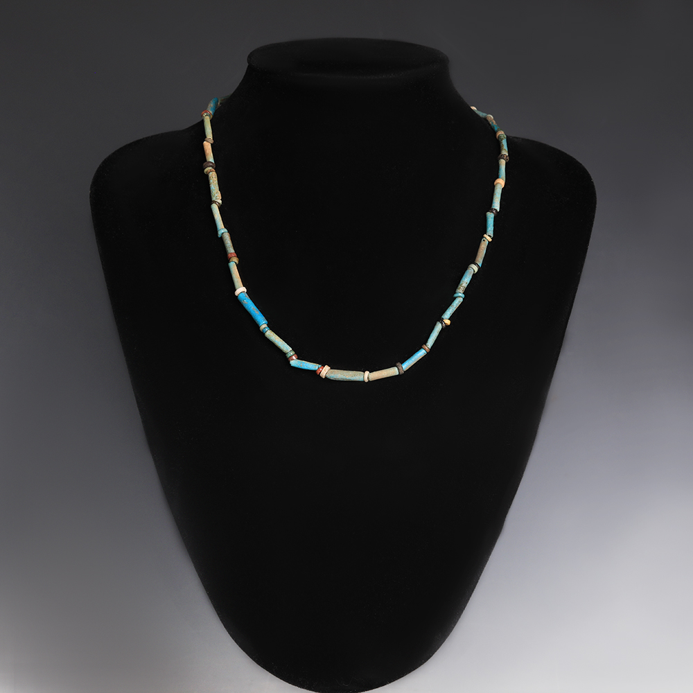 Ancient Egyptian Polychromatic Faience Beaded Necklace Ancient Egyptian Polychromatic Faience Beaded Necklace