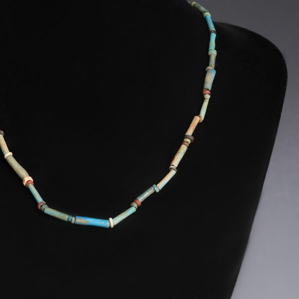 Ancient Egyptian Polychromatic Faience Beaded Necklace