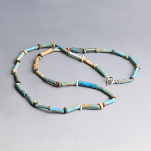 Ancient Egyptian Polychromatic Faience Beaded Necklace