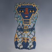 Blue Beaded Mummy Mask with Funerary Face, Four Sons of Horus and Winged Scarab