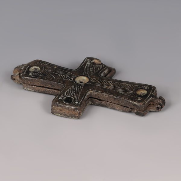 Byzantine Enkolpion Reliquary Cross with Mary Theotokos