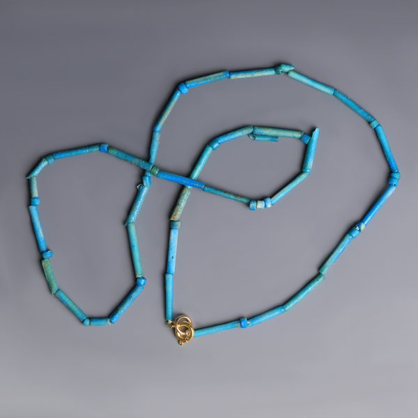 Egyptian Blue Faience Beaded Necklace