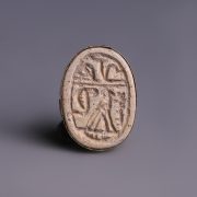 Egyptian Steatite Scarab with Gold Mount