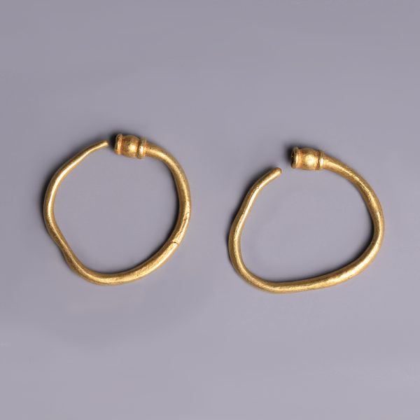 Ancient Greek Gold Penannular Hoop Earrings