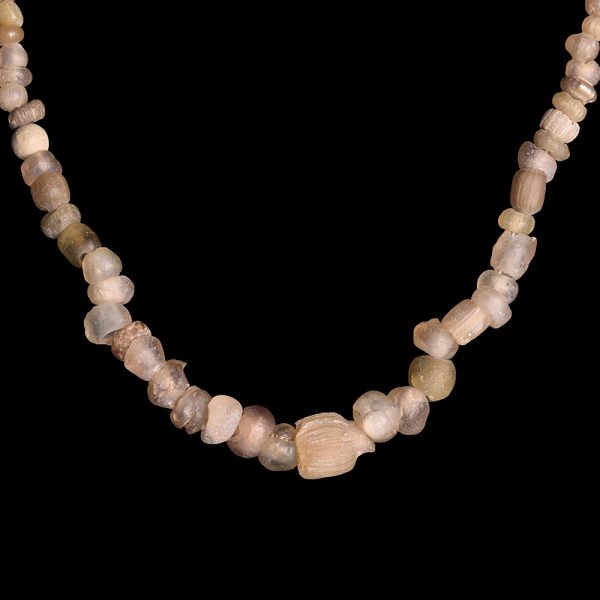 Ancient Roman Cream Glass Beaded Necklace