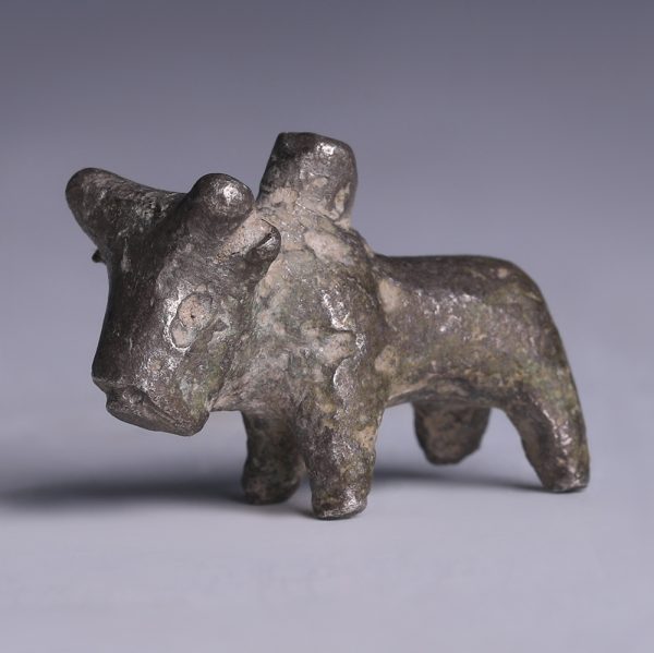 Ancient Roman Silver Bull Statuette