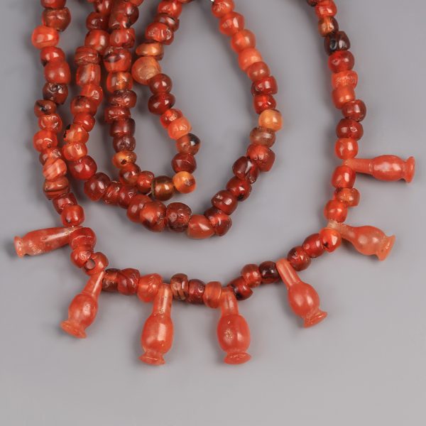 Egyptian Necklace with Carnelian Poppy Beads