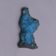 Egyptian Faience Amulet of Bes with a Tambourine