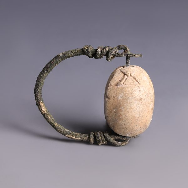 Egyptian Hyksos Period Scarab Swivel Ring