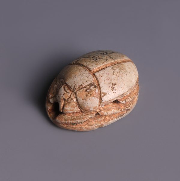 Egyptian Small Steatite Scarab Dedicated to Heh
