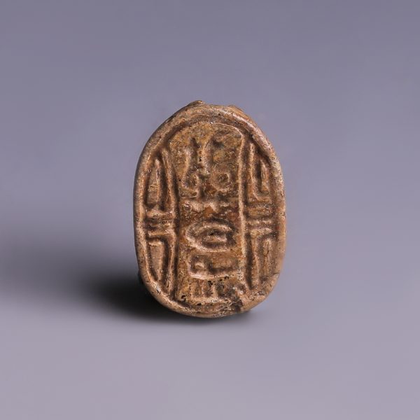 Egyptian Steatite Scarab Dedicated to Sekhaenre