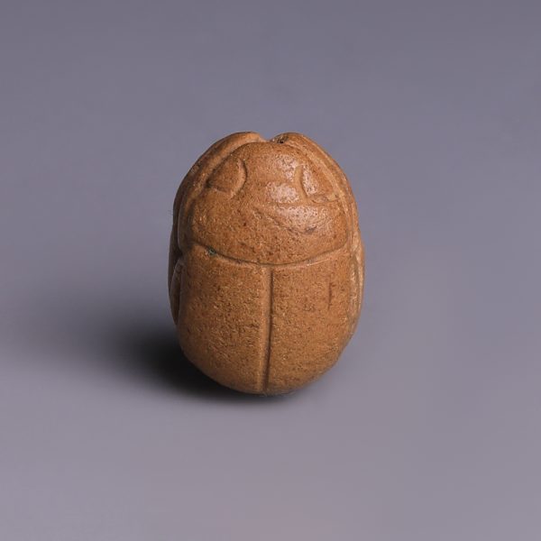 Egyptian Steatite Scarab with Incised Vulture