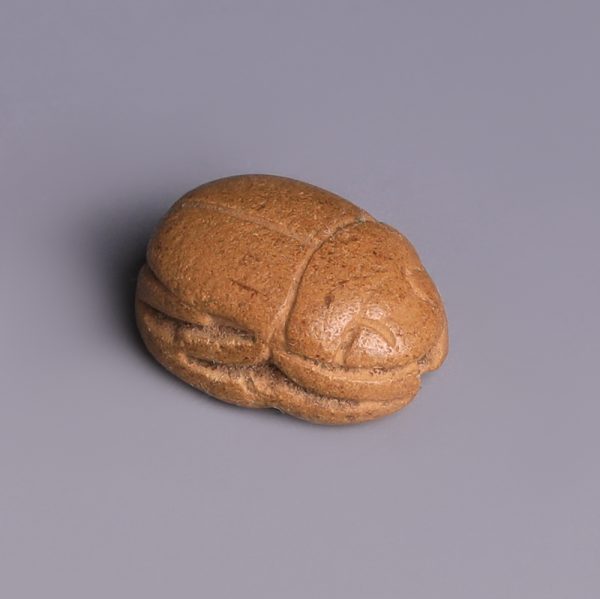 Egyptian Steatite Scarab with Incised Vulture