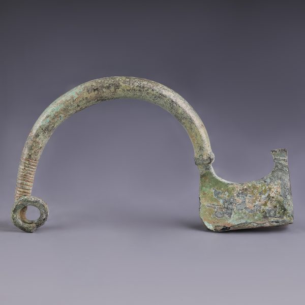 Ancient Greek Bronze Bow Brooch