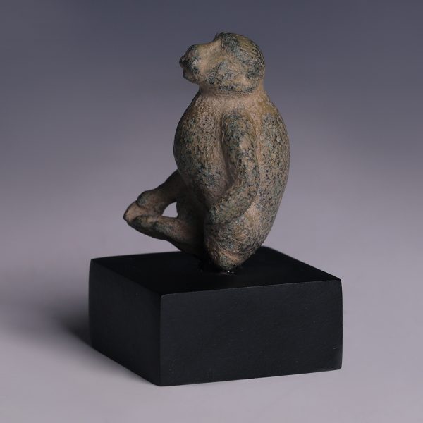 Roman Bronze Baboon Statuette