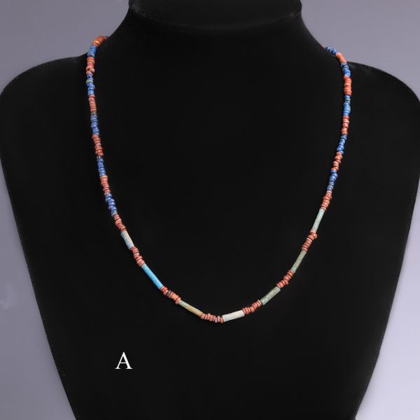 Selection of Vivid Blue Ancient Egyptian Faience Necklaces