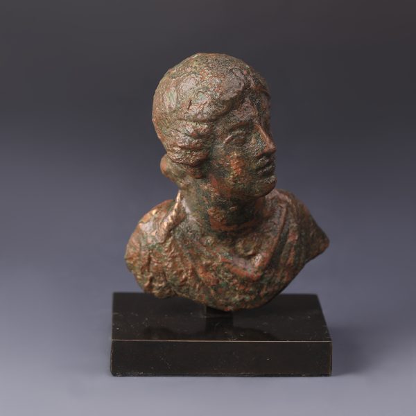 Ancient Roman Bronze Bust of a Noble Lady