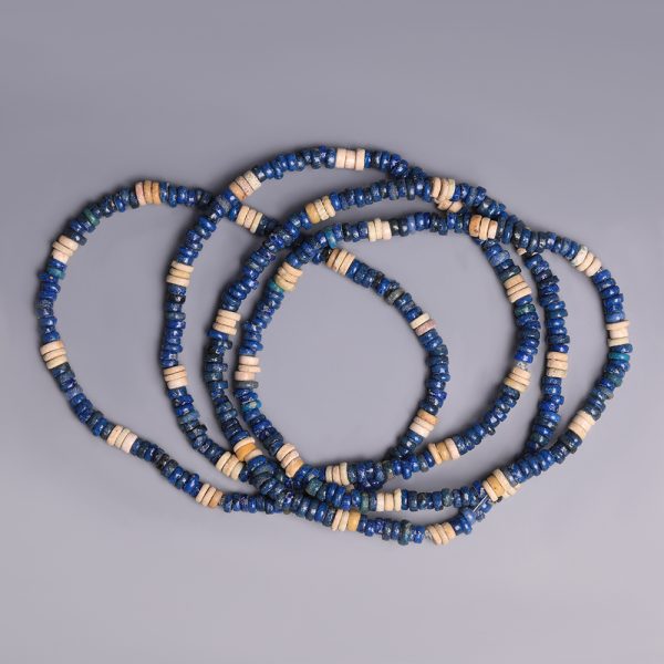 Ancient Egyptian Blue and White Faience Beaded Bracelet