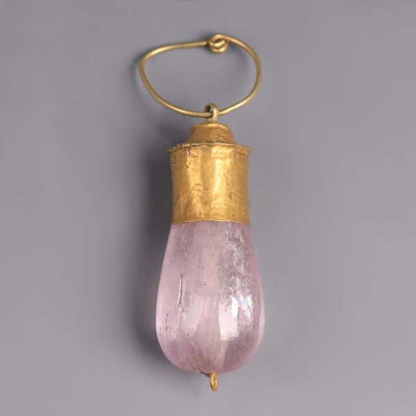 Ancient Greek Gold and Pale Amethyst Pendant