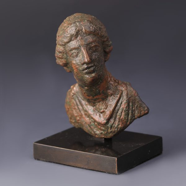 Ancient Roman Bronze Bust of a Noble Lady