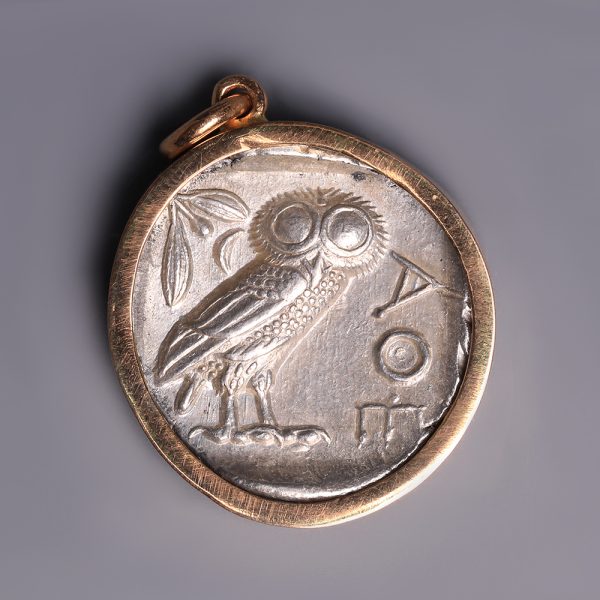 Athenian Silver Tetradrachm Pendant