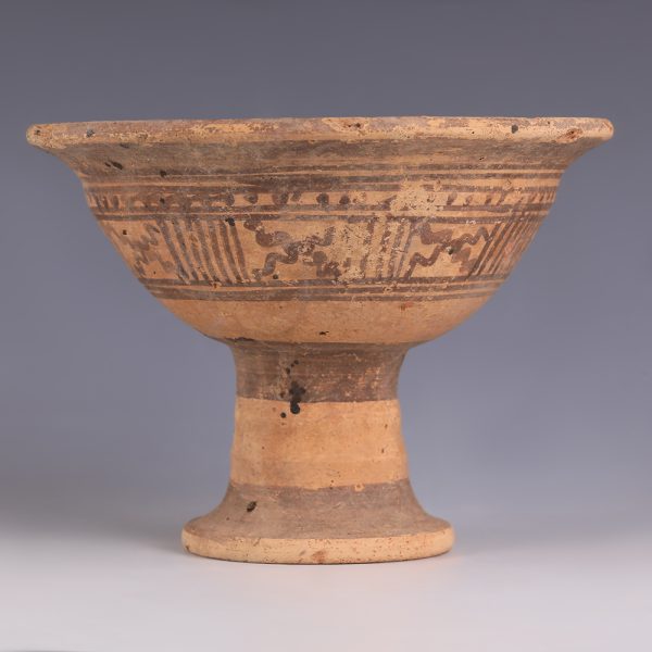 Indus Valley Terracotta Chalice with Geometric Decoration