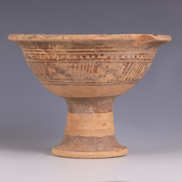 Indus Valley Terracotta Chalice with Geometric Decoration