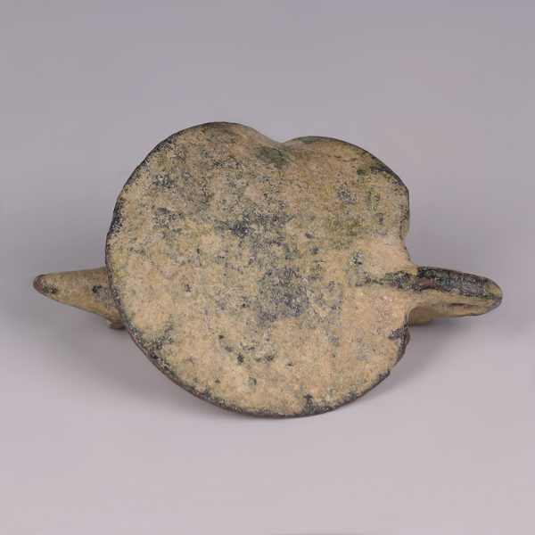 Romano-Egyptian Bronze Vessel Lid with Shrew Handle