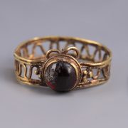 Late Roman-Byzantine Gold Ring with Garnet
