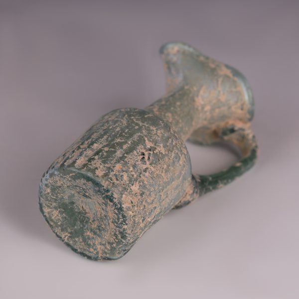 Roman Blue Glass Jug with Trefoil Rim