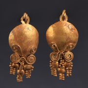 Pair of Ancient Roman Gold Earrings with Bosses